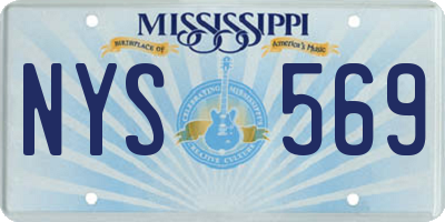 MS license plate NYS569