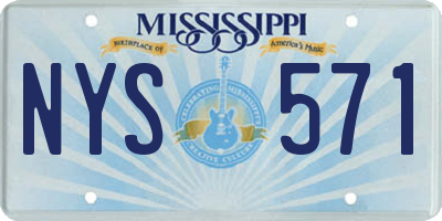 MS license plate NYS571