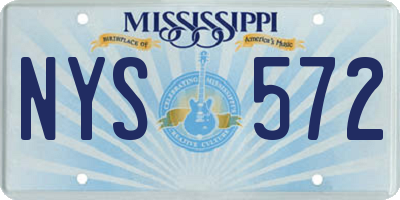 MS license plate NYS572