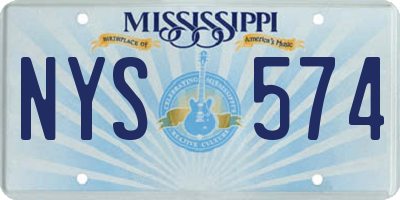 MS license plate NYS574