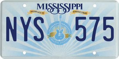 MS license plate NYS575