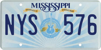 MS license plate NYS576