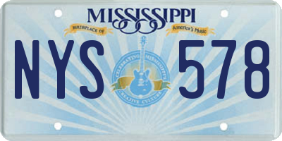 MS license plate NYS578