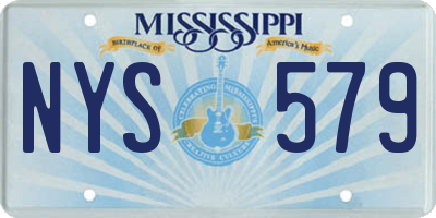 MS license plate NYS579