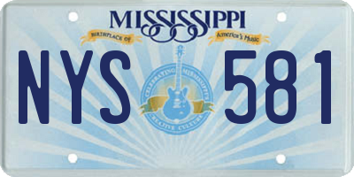 MS license plate NYS581