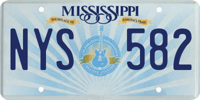 MS license plate NYS582