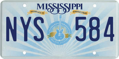 MS license plate NYS584