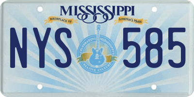 MS license plate NYS585