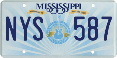 MS license plate NYS587