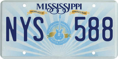 MS license plate NYS588