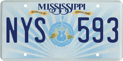 MS license plate NYS593