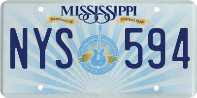 MS license plate NYS594