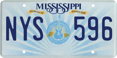 MS license plate NYS596
