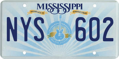 MS license plate NYS602