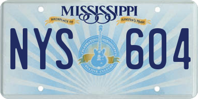 MS license plate NYS604