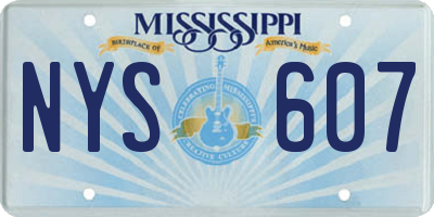 MS license plate NYS607