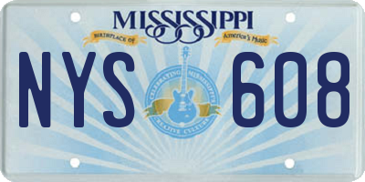 MS license plate NYS608