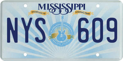 MS license plate NYS609