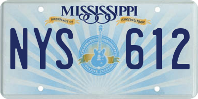 MS license plate NYS612
