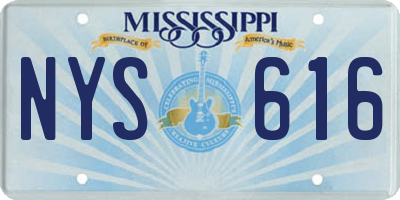 MS license plate NYS616