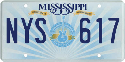 MS license plate NYS617