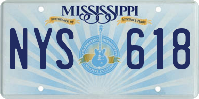 MS license plate NYS618