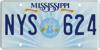 MS license plate NYS624