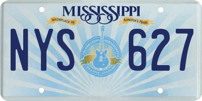MS license plate NYS627