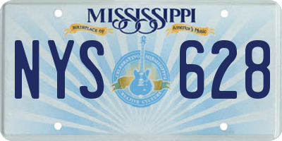 MS license plate NYS628