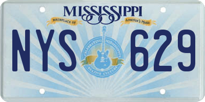 MS license plate NYS629