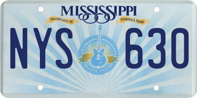 MS license plate NYS630