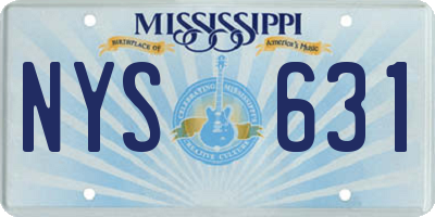 MS license plate NYS631