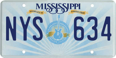MS license plate NYS634