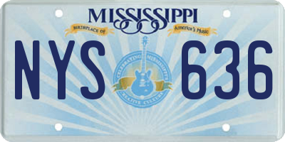 MS license plate NYS636