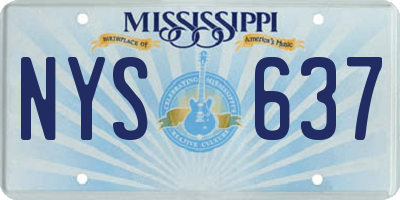 MS license plate NYS637