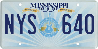 MS license plate NYS640