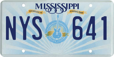 MS license plate NYS641