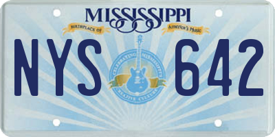 MS license plate NYS642