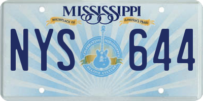 MS license plate NYS644