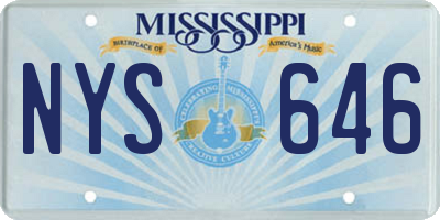 MS license plate NYS646