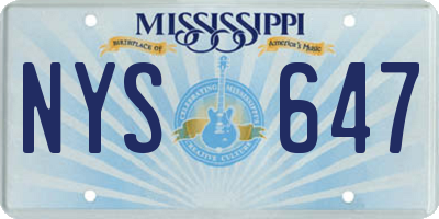 MS license plate NYS647