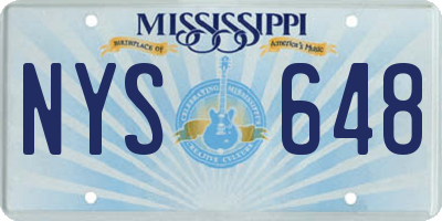 MS license plate NYS648