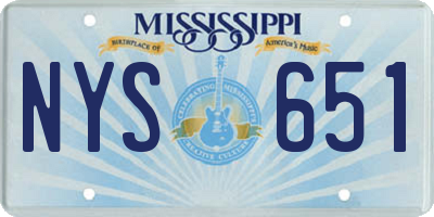 MS license plate NYS651