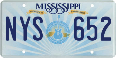 MS license plate NYS652