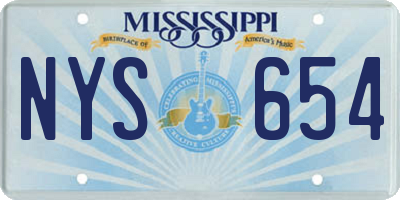 MS license plate NYS654