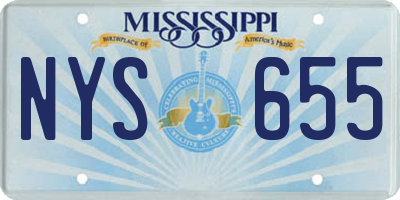 MS license plate NYS655