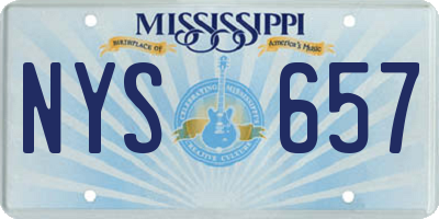 MS license plate NYS657