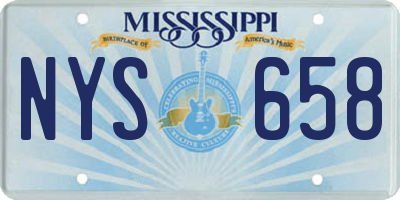MS license plate NYS658