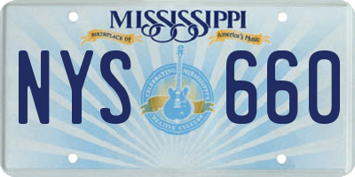 MS license plate NYS660