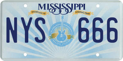 MS license plate NYS666